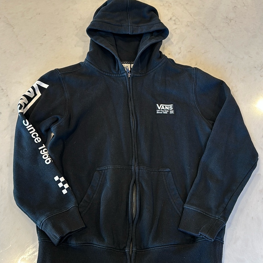 🖤Kids Black and White Vans zip up Hoodie🖤